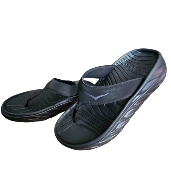 Hoka Shoes - HOKA Ora Recovery Flip Flops Sandal Black/Gull Gray Size M 7/ W 9